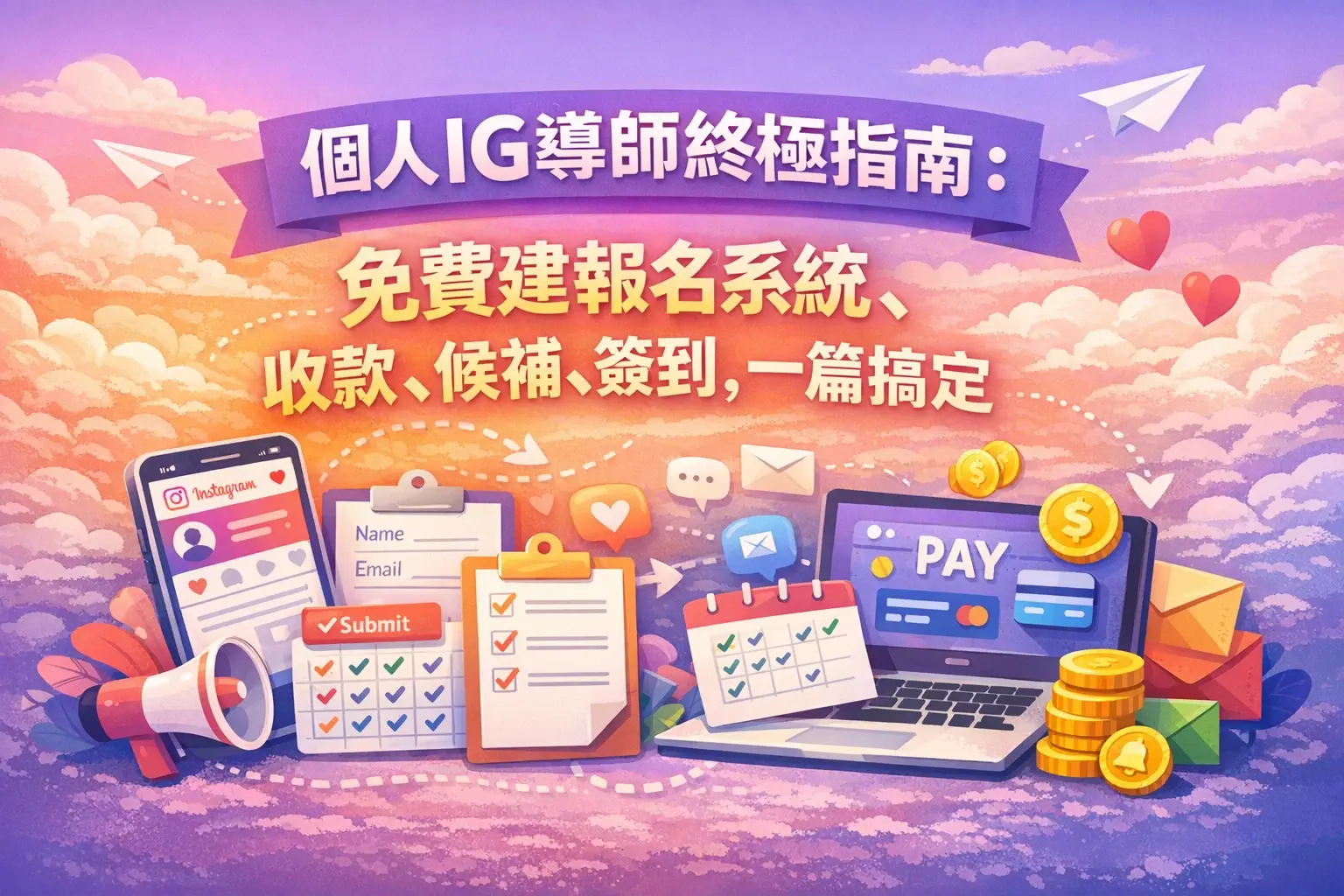 個人IG導師終極指南：免費建立線上報名系統、收款、候補、簽到，一篇搞定 (2026最新)