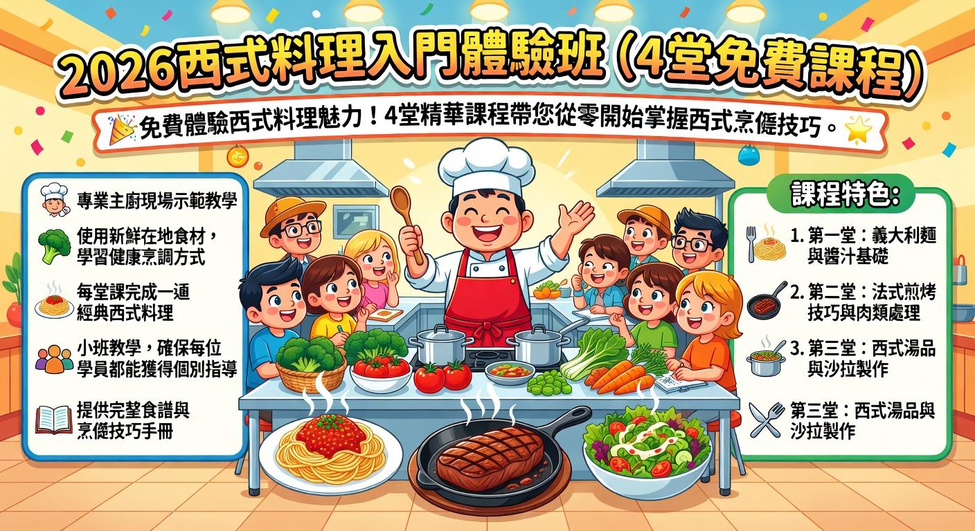 2026西式料理入門體驗班（4堂免費課程）